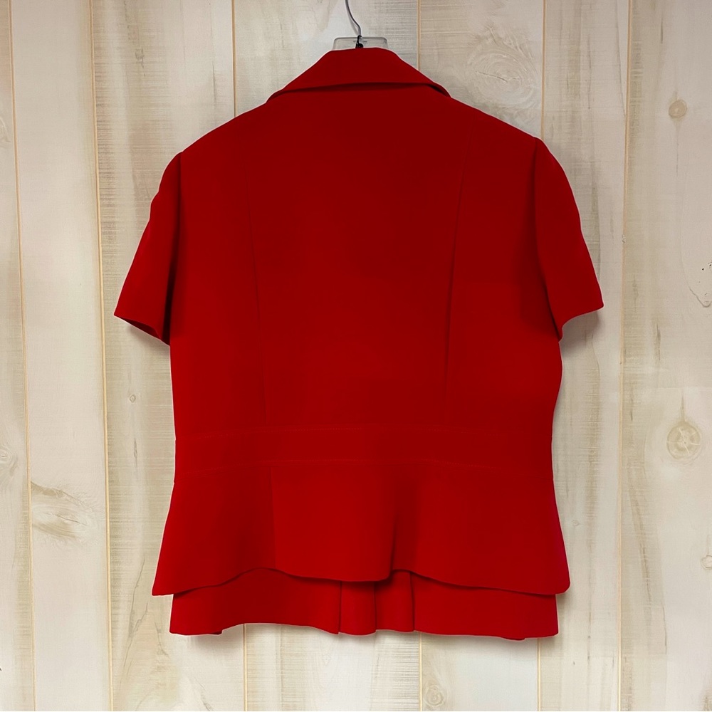 NWT Tahari Red Short Sleeve Blazer Jacket And Skirt Set Sz 16 Suit - Picture 2 of 8
